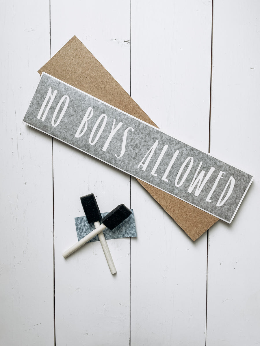 No Boys Allowed Kids Wood Sign | DIY Kit