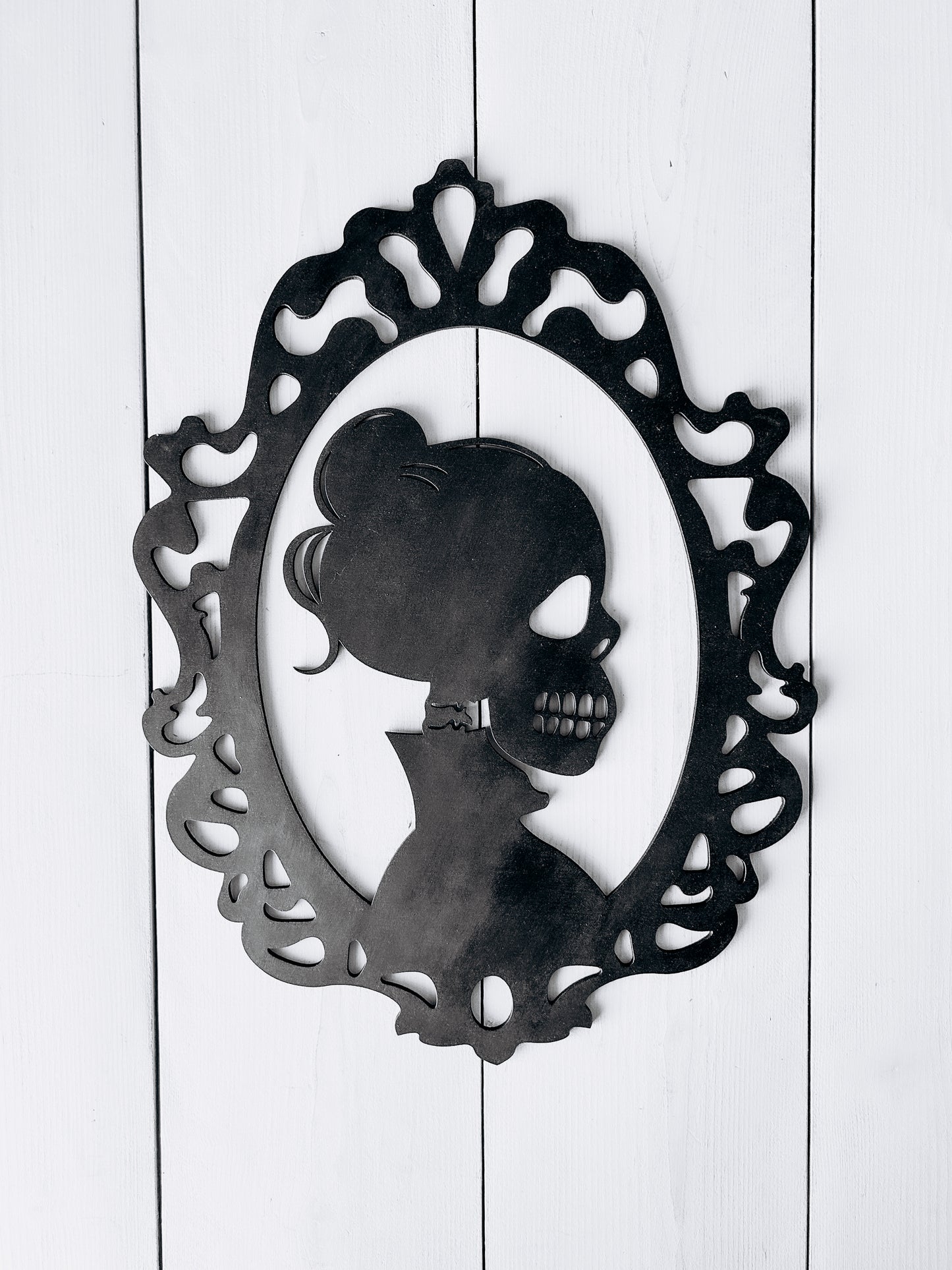 Mr & Mrs Skeleton Head Silhouette Wood Cutout - Homeworks Etc ®