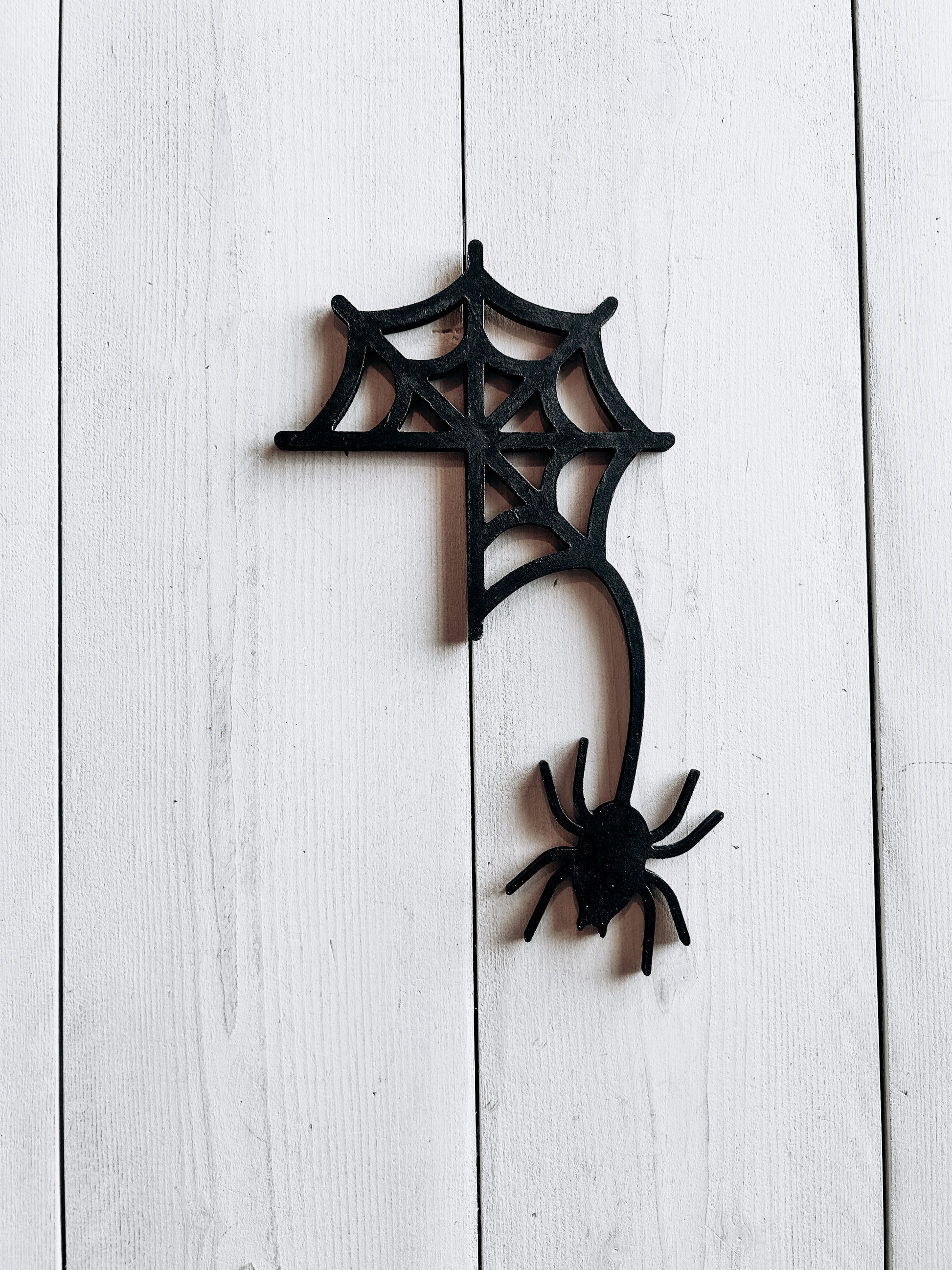 Spider & Cobweb Door Frame Hanger Wood Cutout - Homeworks Etc ®