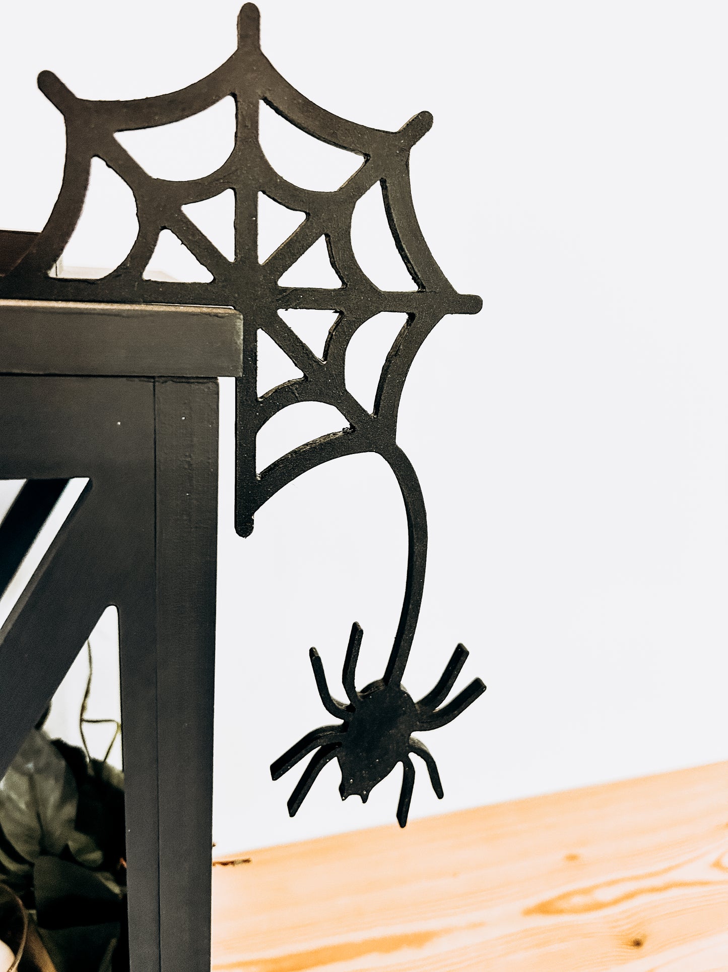 Spider & Cobweb Door Frame Hanger Wood Cutout - Homeworks Etc ®