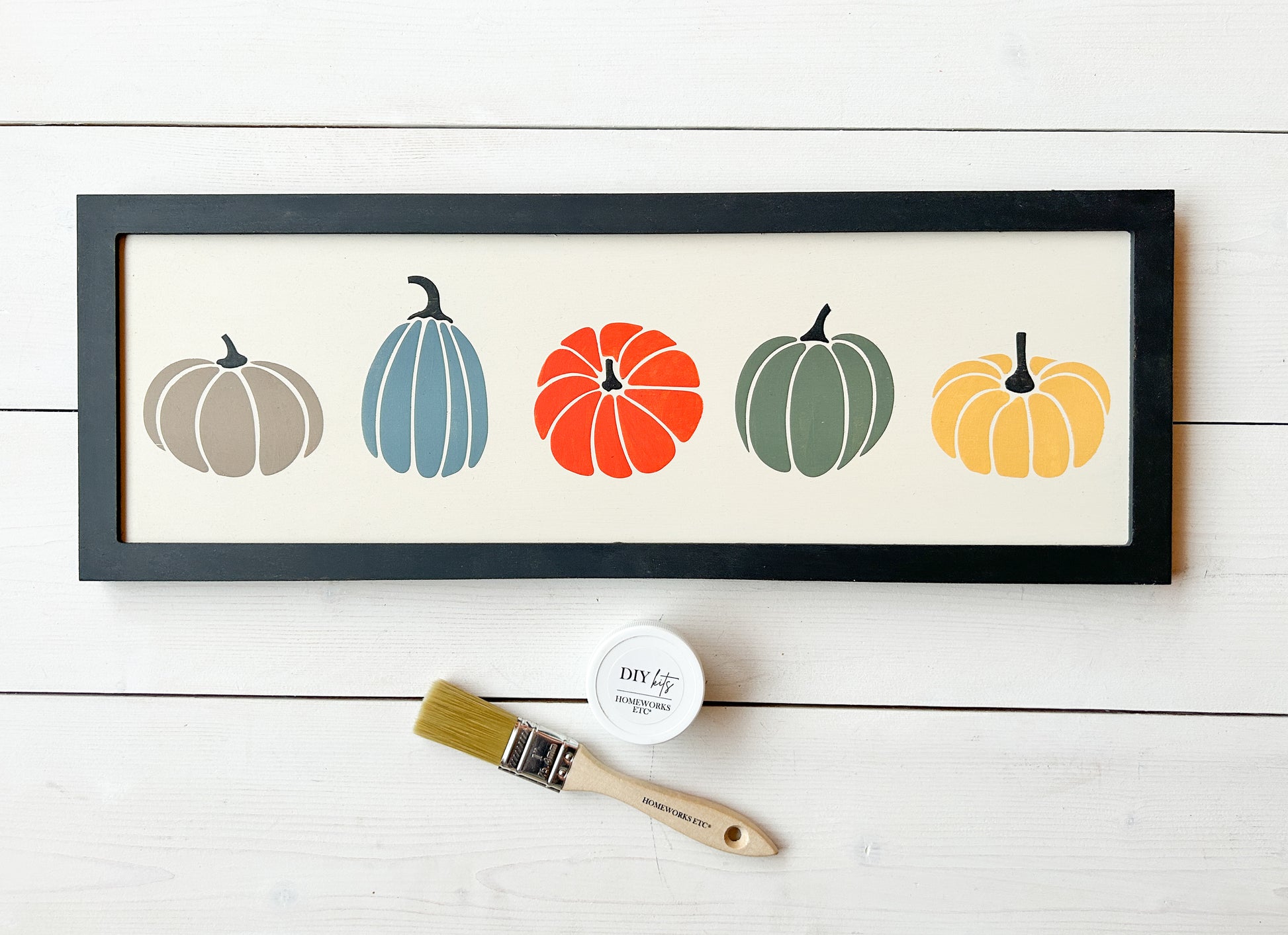 Pumpkin Framed Sign 7" x 20" | DIY Kit - Homeworks Etc ®