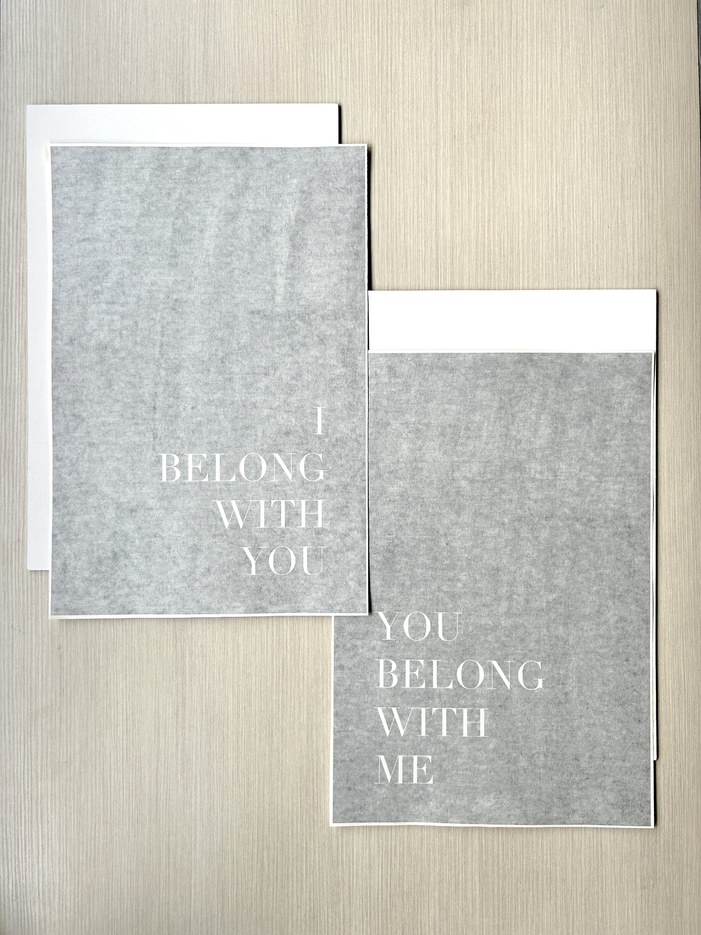 I Belong With You, You Belong With Me Master Bedroom Poster Boards (set of 2) | DIY Kit - Homeworks Etc ®