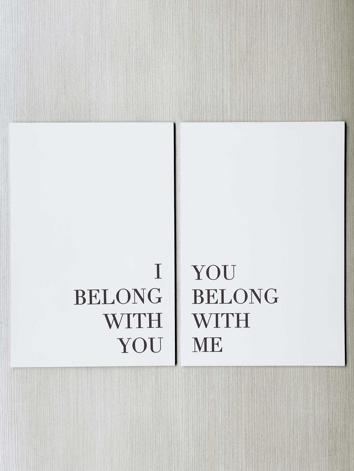 I Belong With You, You Belong With Me Master Bedroom Poster Boards (set of 2) | DIY Kit - Homeworks Etc ®