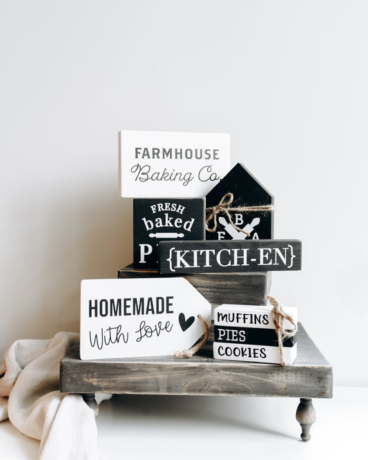 Farmhouse Kitchen Tiered Tray Decor Kit