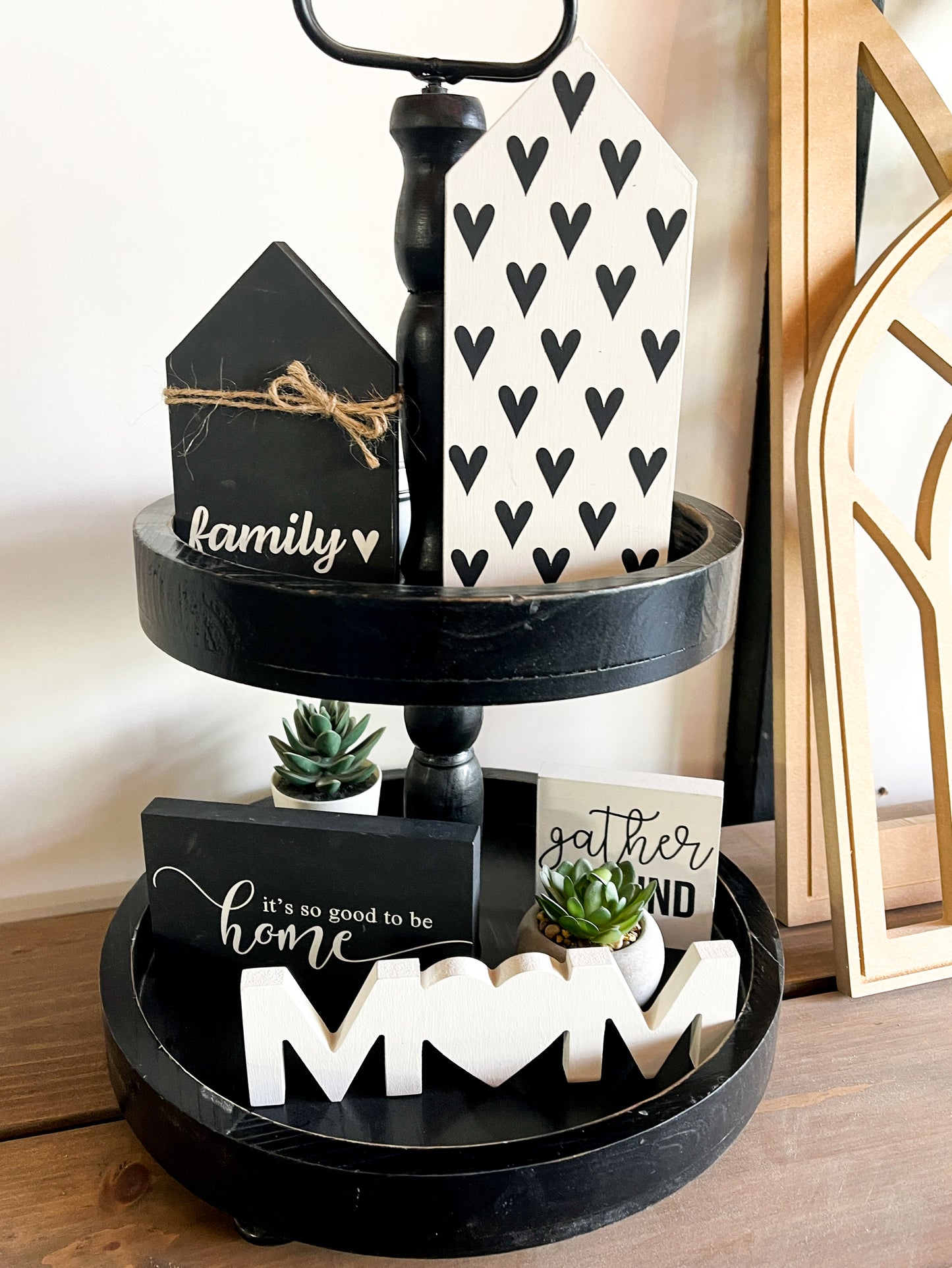 Family at Home, Mother's Day Mom Tiered Tray Decor | DIY Kit - Homeworks Etc ®