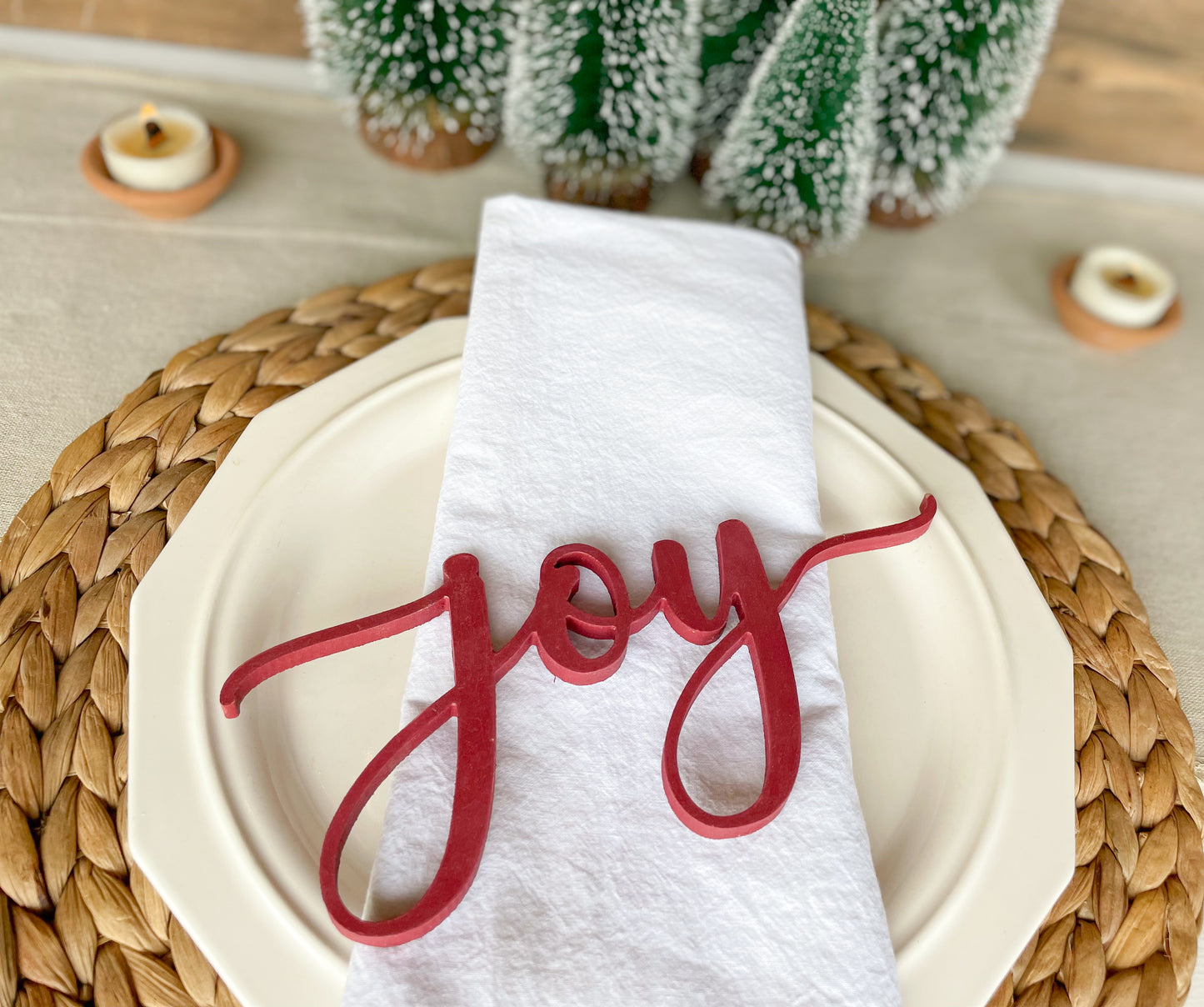 Joy Wood Cutout Place Setting Marker - Homeworks Etc ®