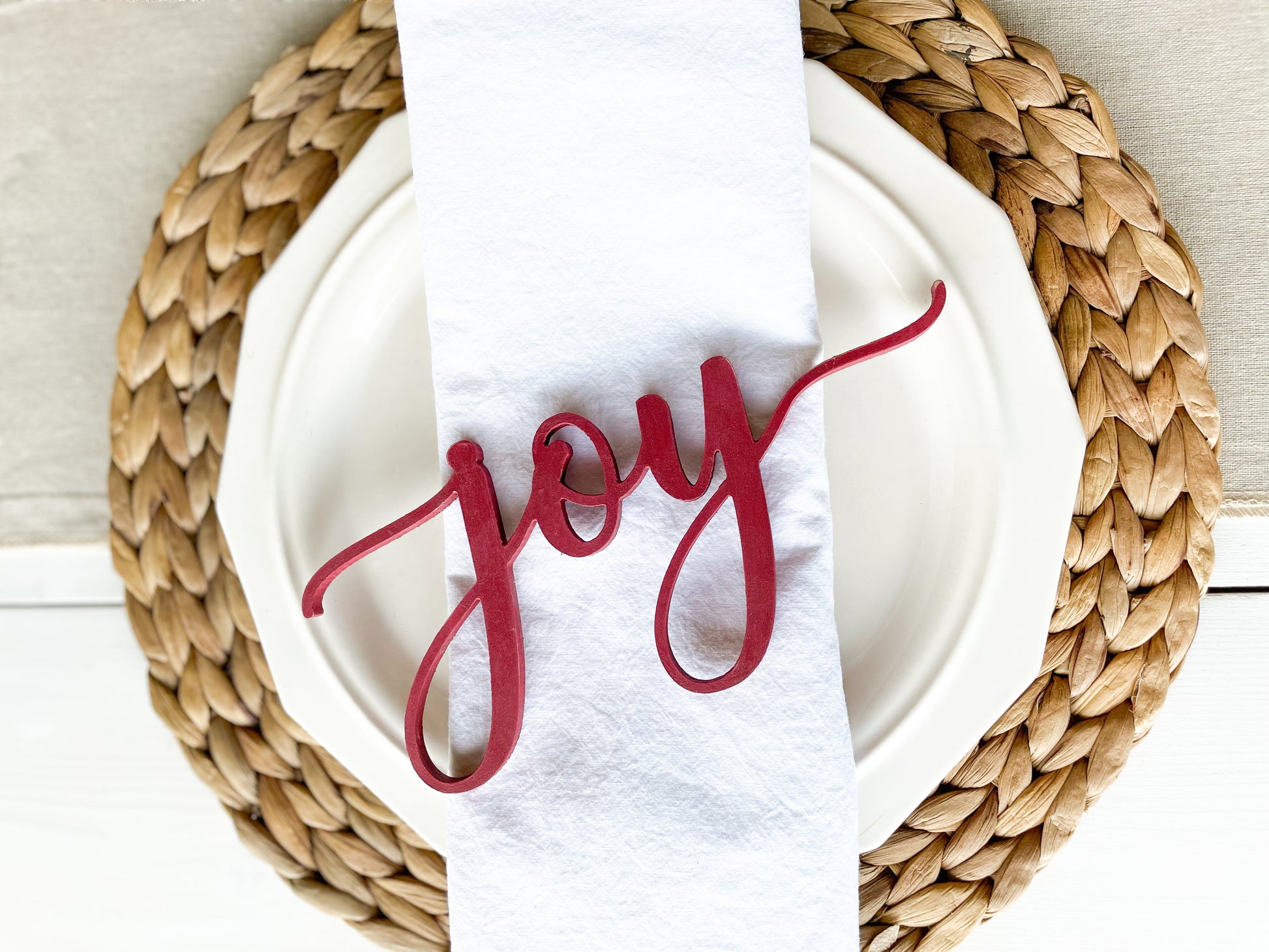 Joy Wood Cutout Place Setting Marker - Homeworks Etc ®