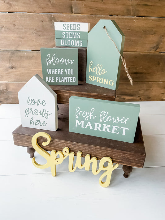 Spring Themed Tiered Tray decor | DIY Kit - Homeworks Etc ®