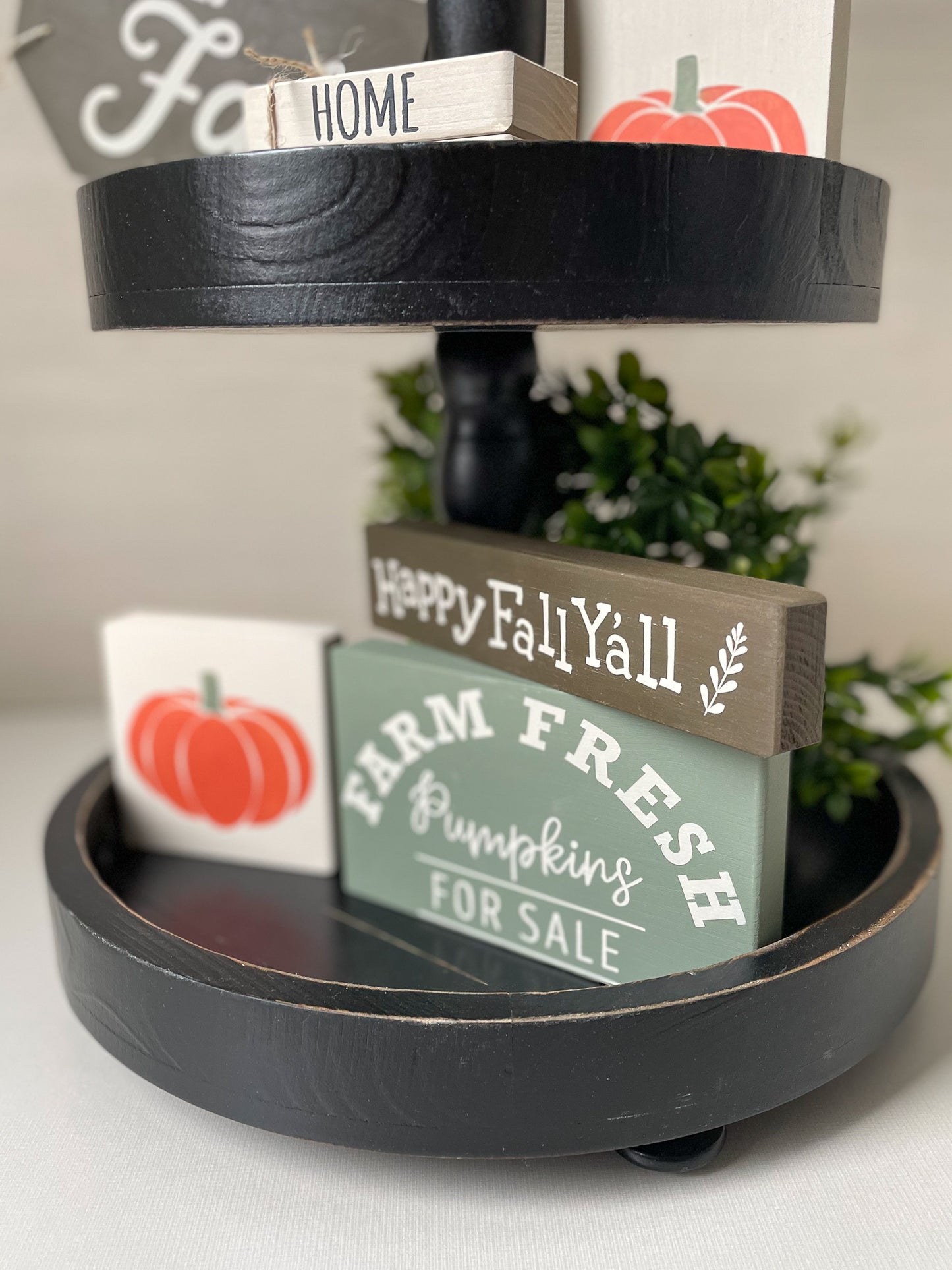 DIY Fall Themed Tiered Tray Decor | DIY Kit - Homeworks Etc ®