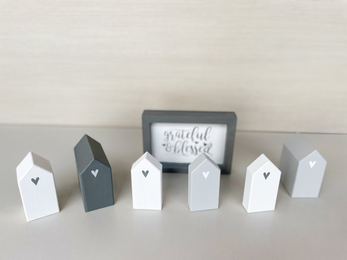 Grateful and Blessed Mini House Set of 6 - Homeworks Etc ®