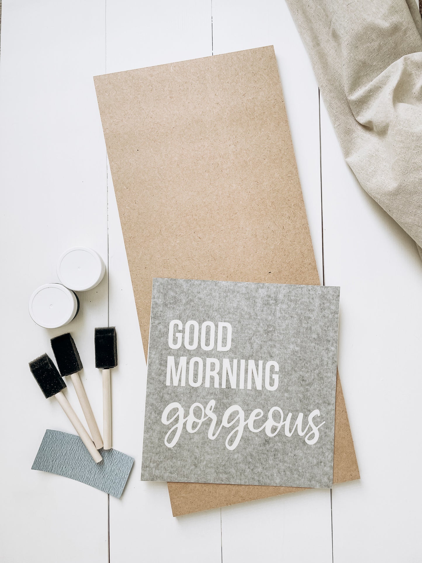 DIY Large Wood Sign "Good Morning Gorgeous" Painting Kit - Homeworks Etc ®