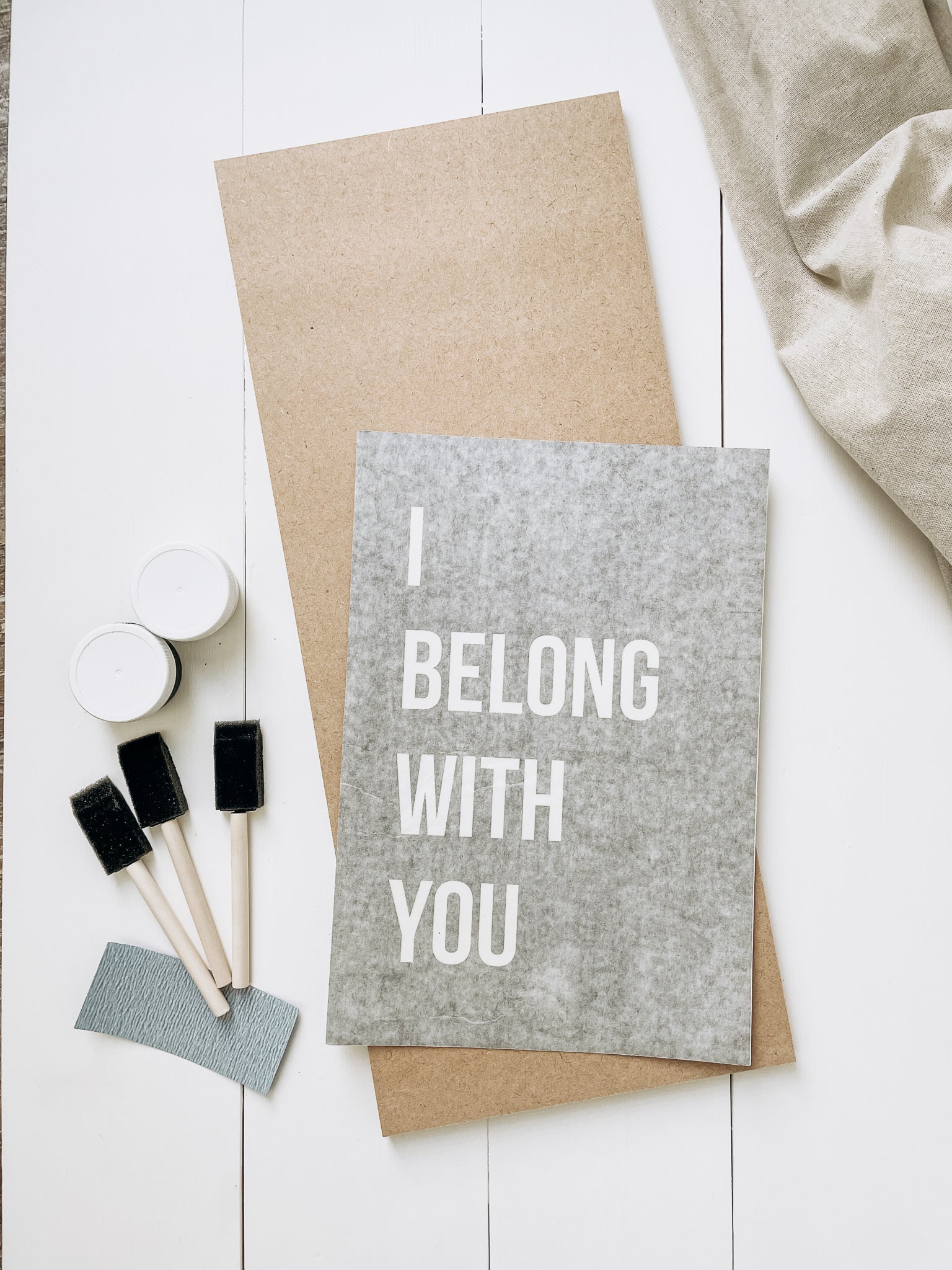 DIY Large Wood Sign "I Belong With You" Paint DIY Kit - Homeworks Etc ®