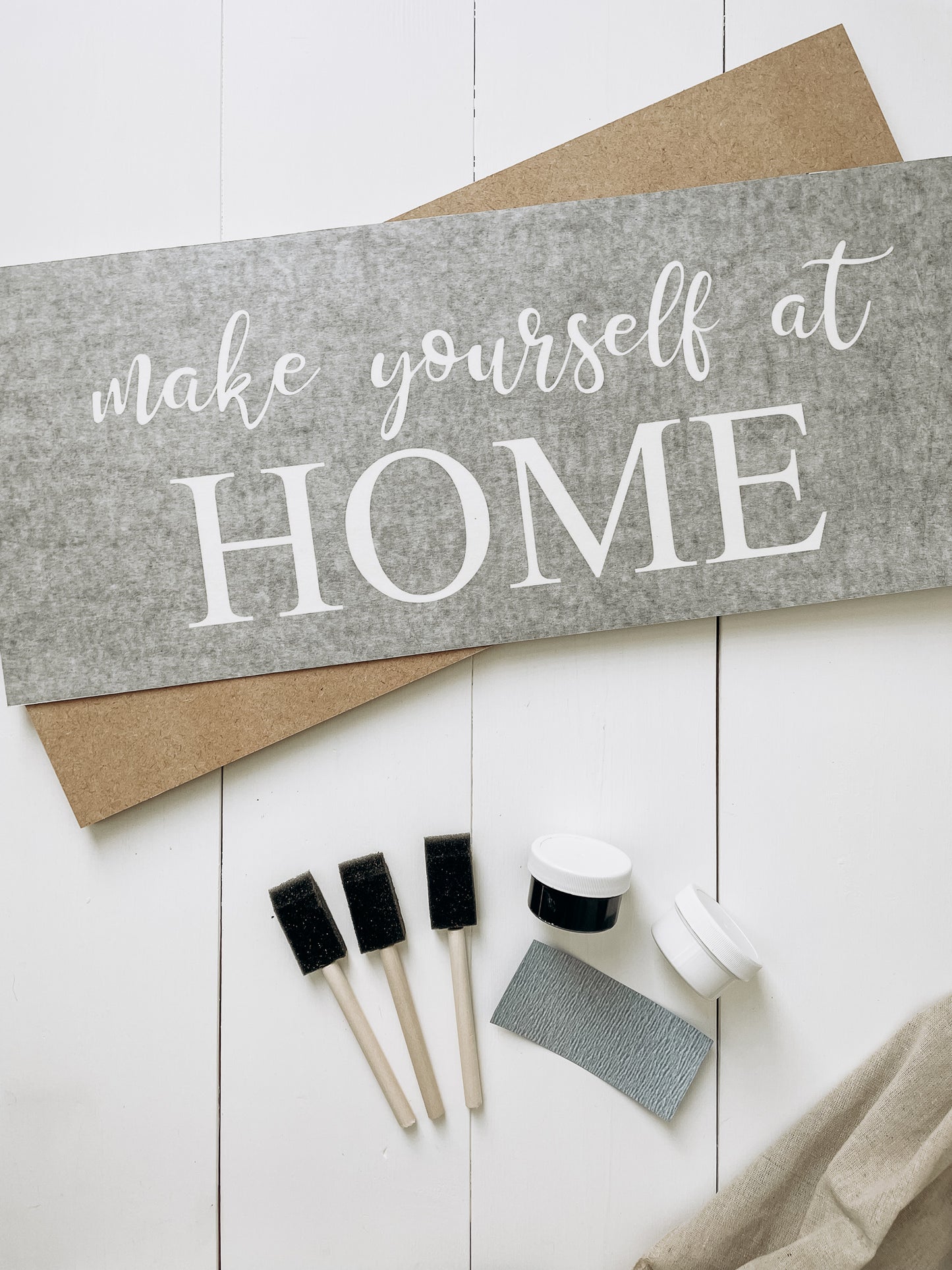 DIY Large Wood Sign "Make Yourself at Home" Paint DIY Kit - Homeworks Etc ®