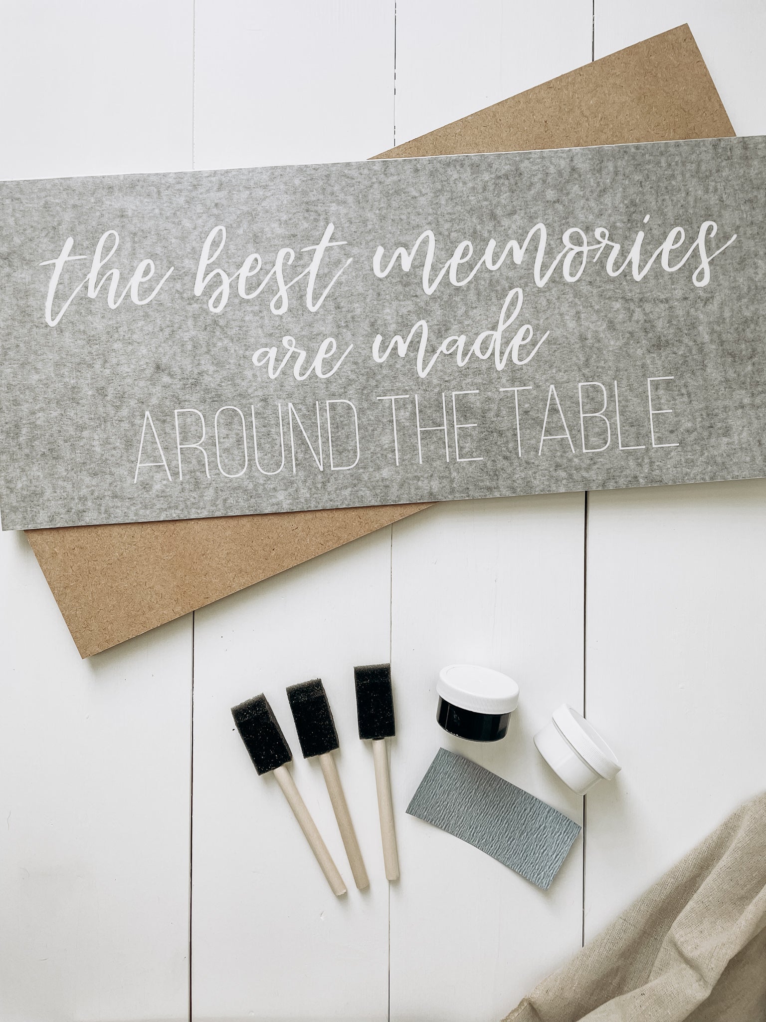 DIY Large Wood Sign "The Best Memories Are Made Around The Table" Paint DIY Kit - Homeworks Etc ®