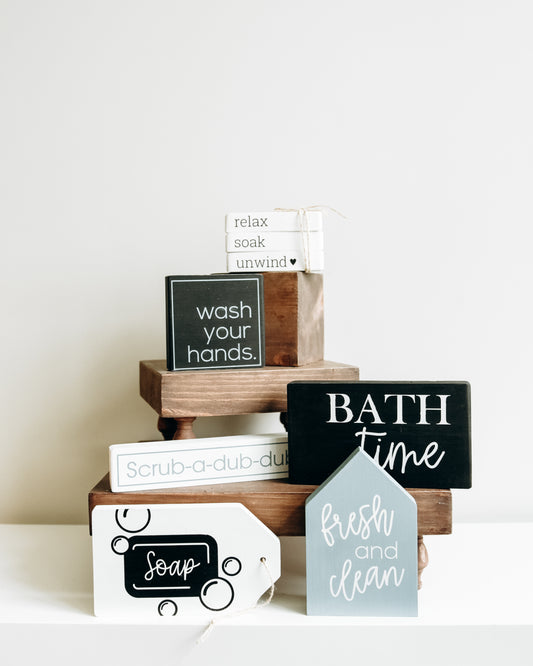 Bath Time Themed Tiered Tray Decor | DIY Kit - Homeworks Etc ®