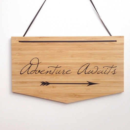 Adventure Awaits Bamboo Sign | DIY kit - Homeworks Etc ®