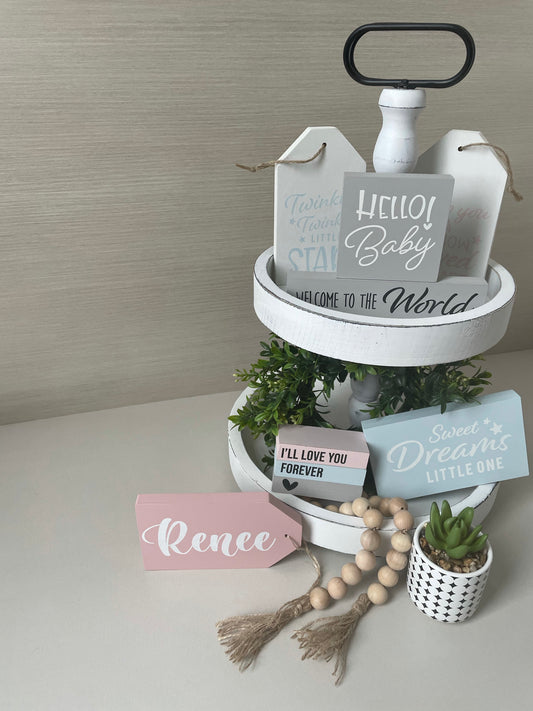 Baby Nursery Tiered Tray Decor | DIY Kit - Homeworks Etc ®