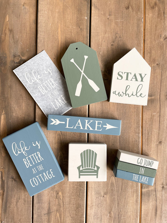 Cottage Lake Themed Tiered Tray Decor | DIY Kit - Homeworks Etc ®