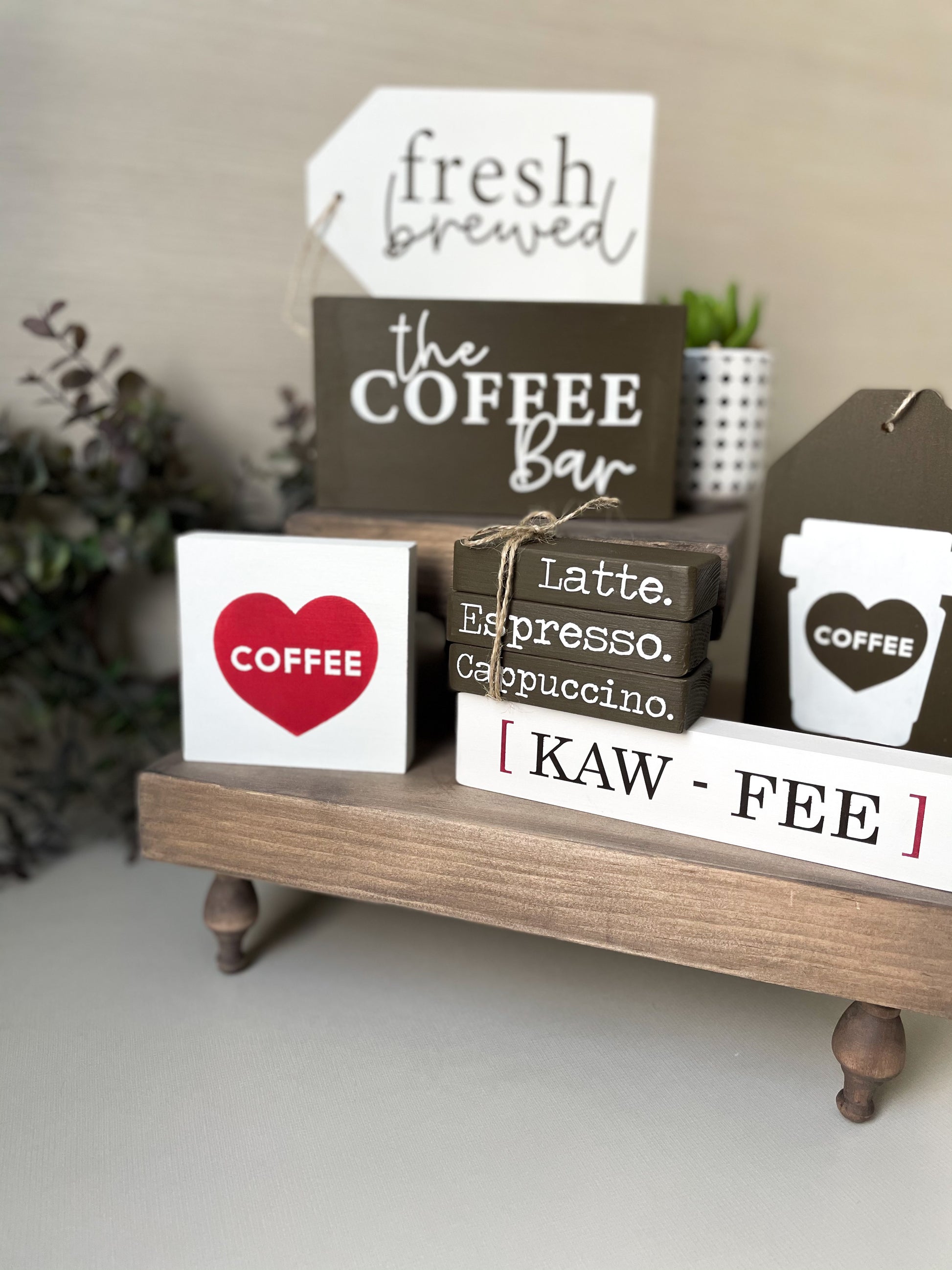 DIY Coffee Themed Tiered Tray decor | DIY Kit - Homeworks Etc ®