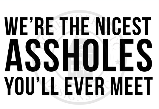 We're the Nicest Assholes You'll Ever Meet DIY Doormat | DIY Kit - Homeworks Etc ®