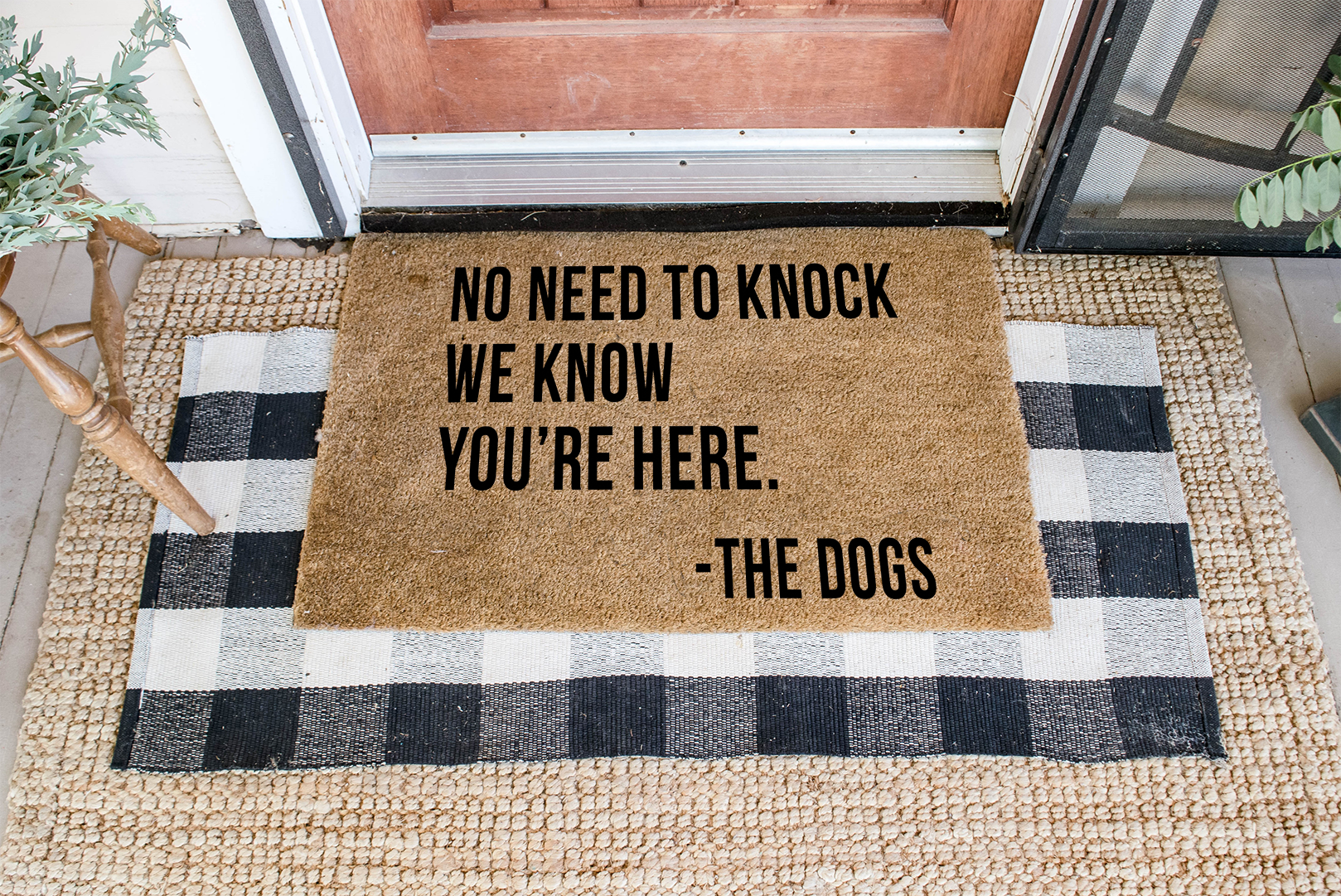 No Need to Knock We Know You're Here - The Dogs DIY Doormat | DIY Kit - Homeworks Etc ®