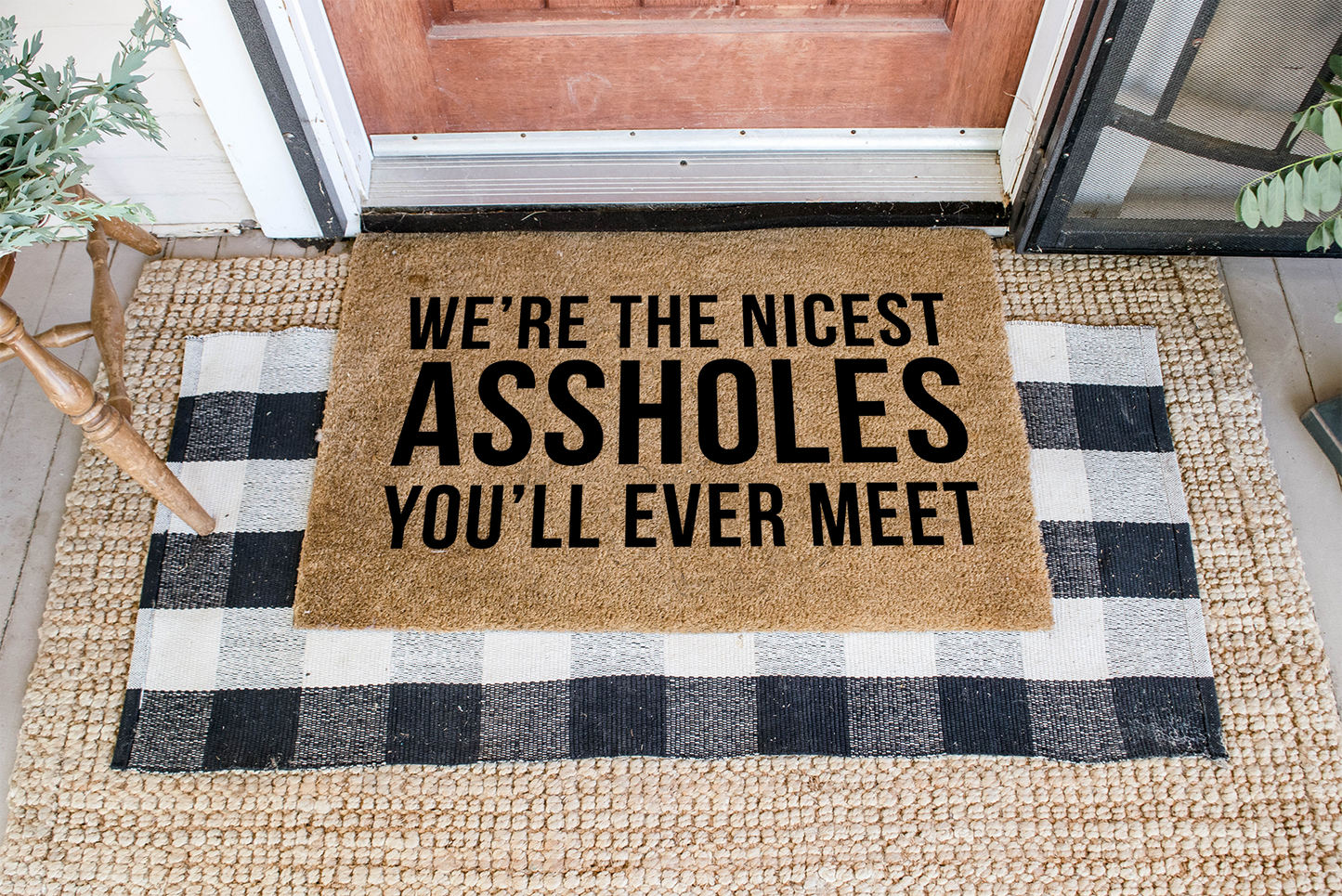 We're the Nicest Assholes You'll Ever Meet DIY Doormat | DIY Kit - Homeworks Etc ®