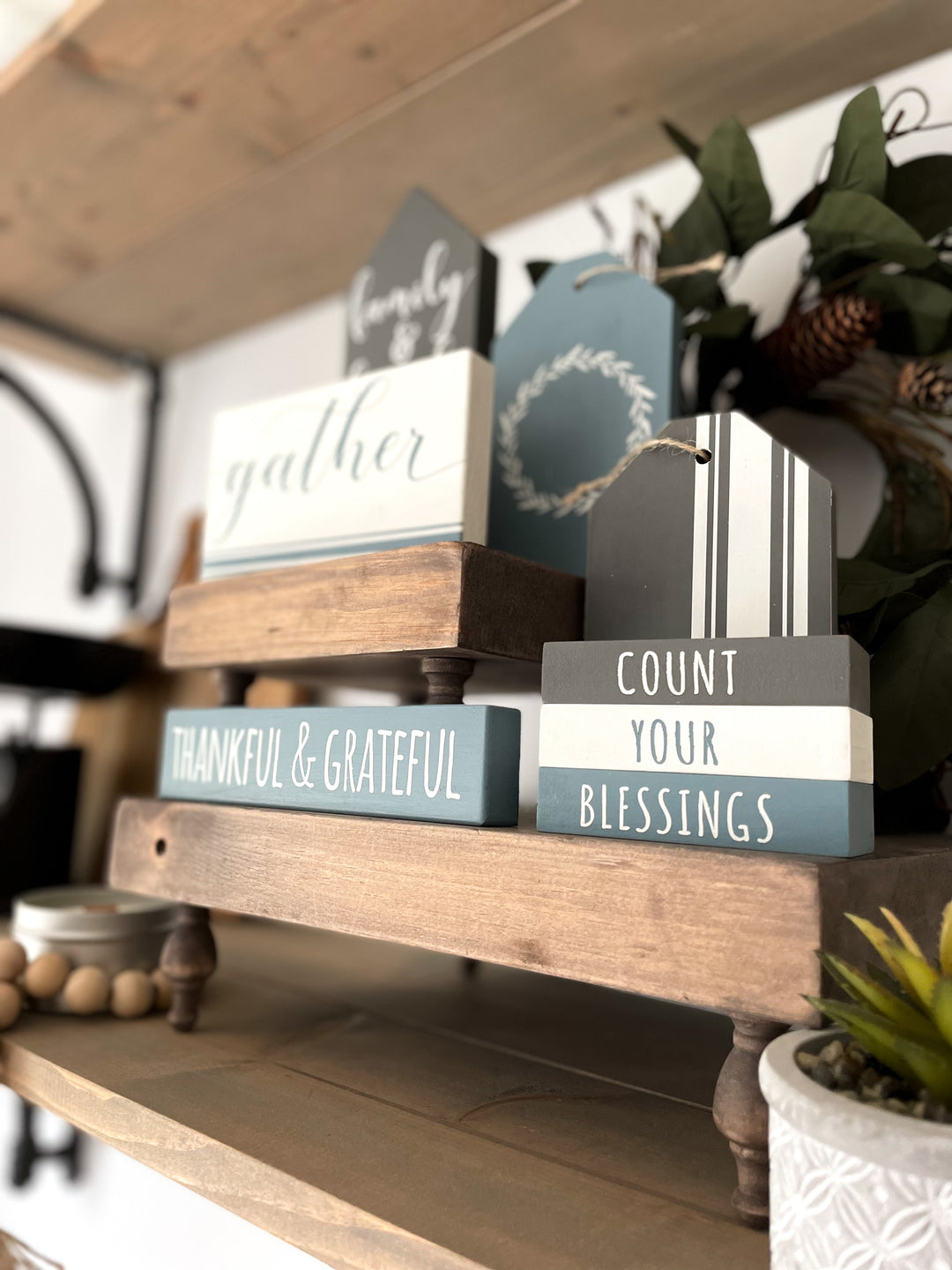 Thanksgiving Themed Tiered Tray decor | DIY Kit - Homeworks Etc ®