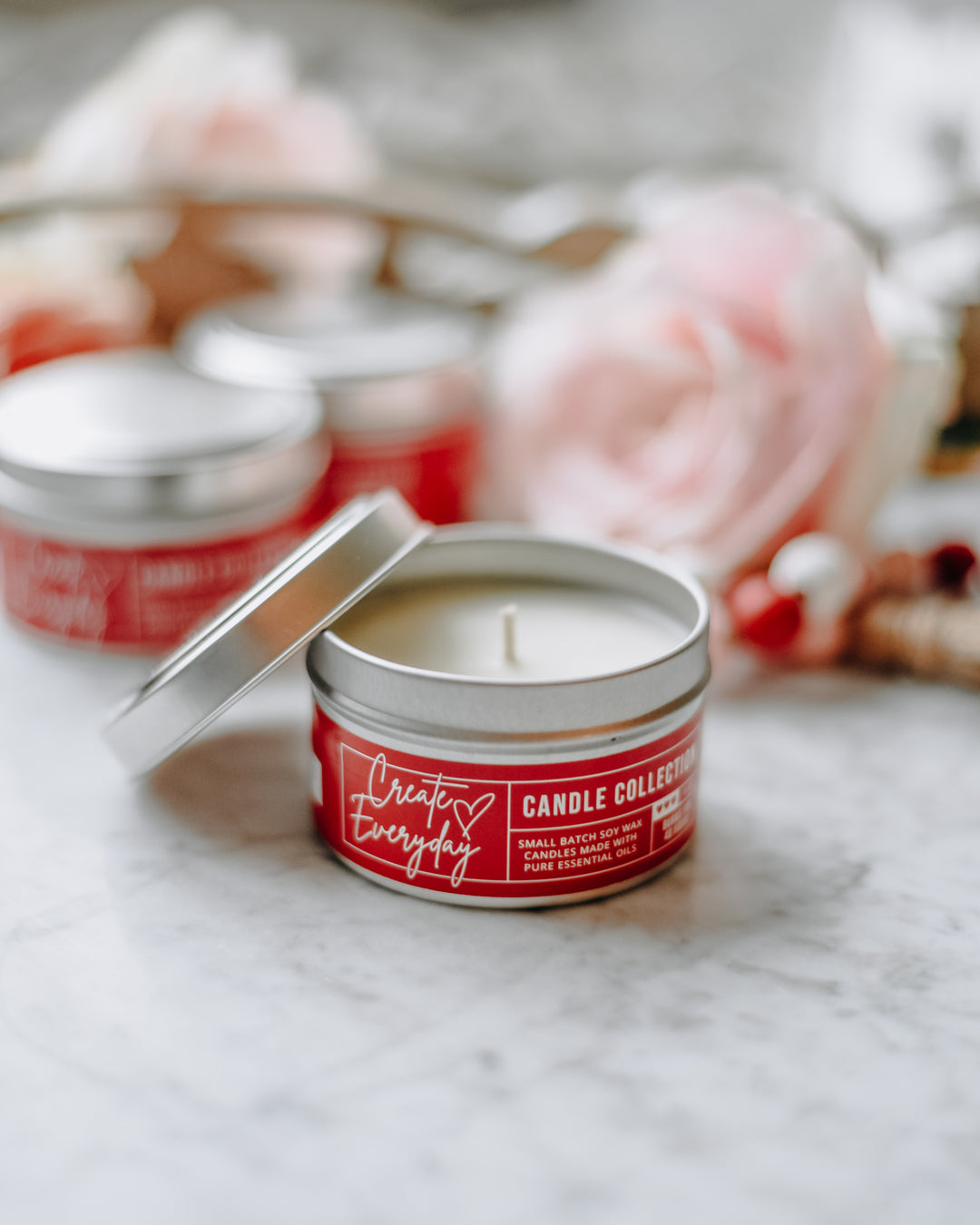 Cinnamon Hearts Tin Soy Candle | Create Everyday Candle Collection - Homeworks Etc ®