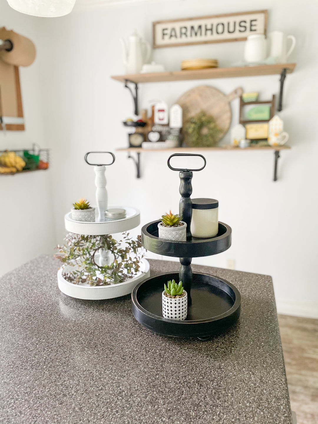 Two Tiered Round Tray | White - Homeworks Etc ®