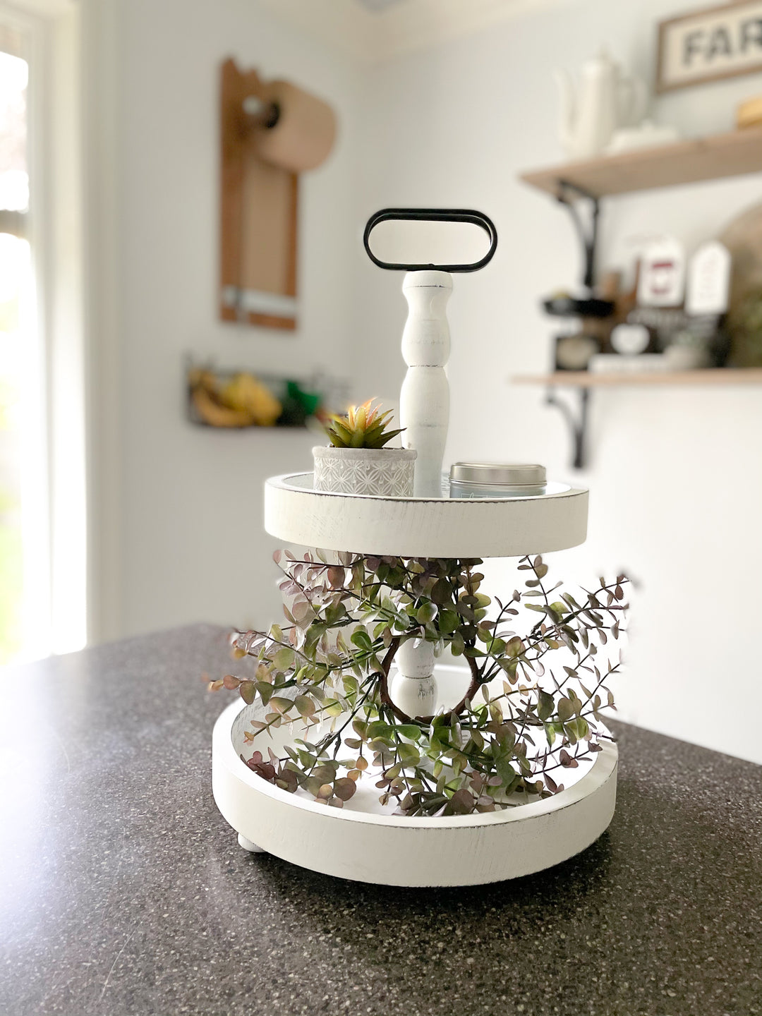 Two Tiered Round Tray | White - Homeworks Etc ®
