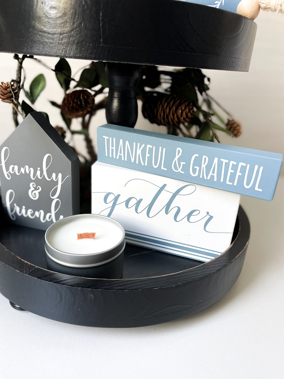 Thanksgiving Themed Tiered Tray decor | DIY Kit - Homeworks Etc ®