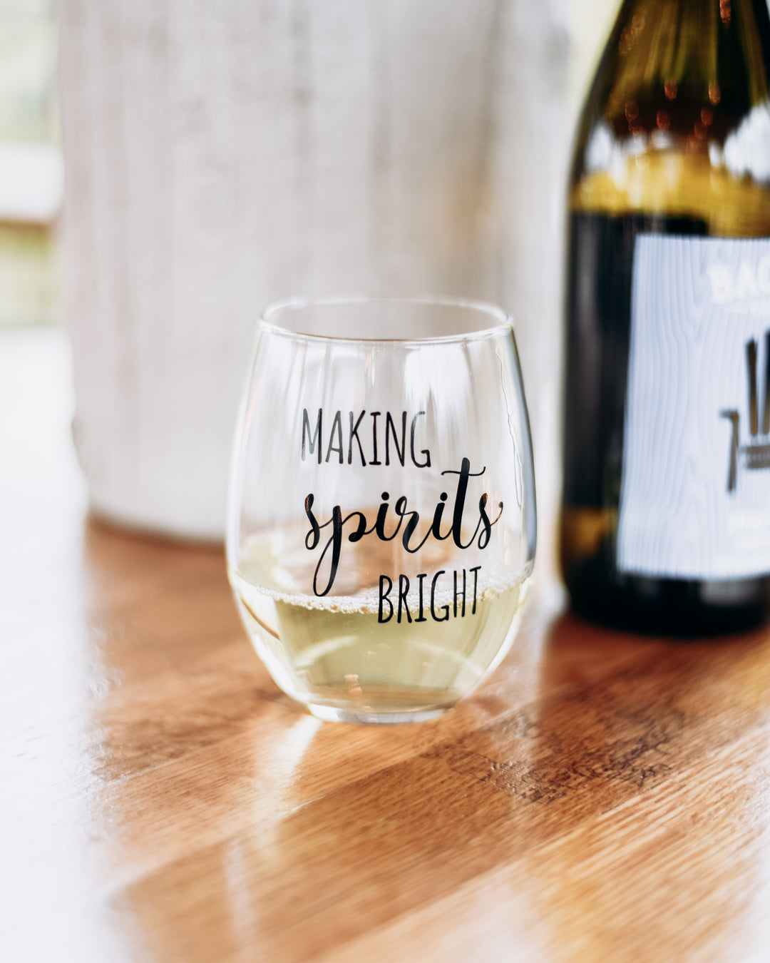 Making Spirits Bright Wine Glass Decal