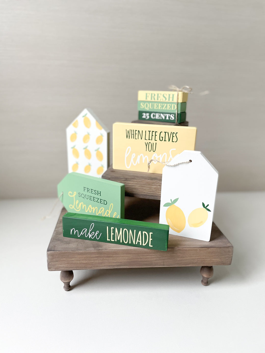 Lemon Themed Tiered Tray decor | DIY Kit - Homeworks Etc ®