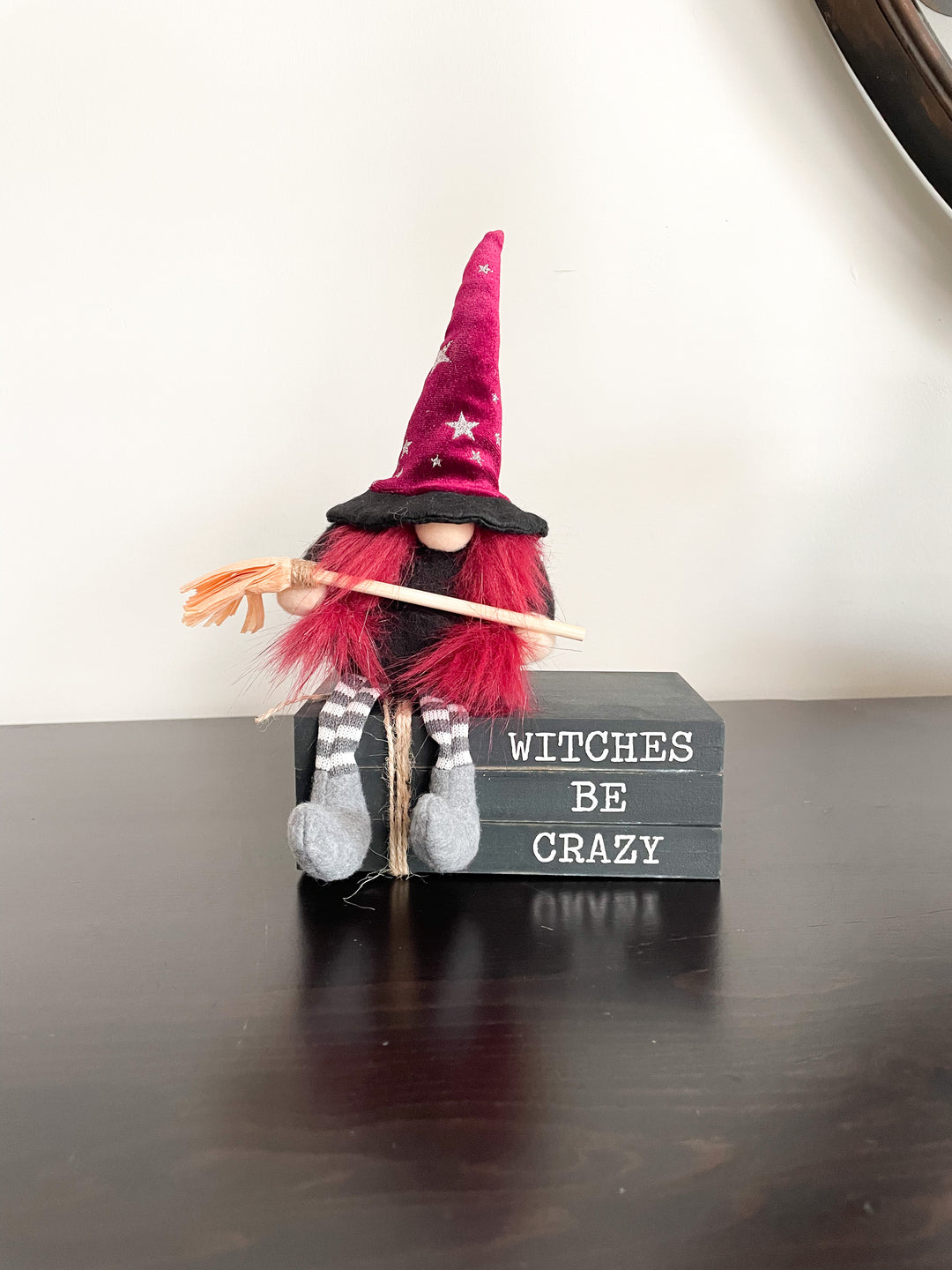 Halloween DIY Wooden Book Bundle (DIY Kit) & Plush Witch Gnome SET - Homeworks Etc ®